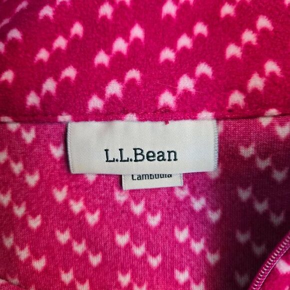 LL Bean Womens Birdseye Fleece Sweater Sz Small Pink 1/4 Zip Soft Cozy Outdoors - Picture 4 of 8